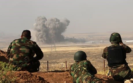 Peshmerga forces in their offensive on the Khazir Front.  Rudaw photo.