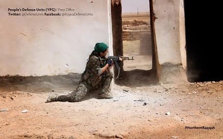 Kurdish forces have retaken territory north of Raqqa. Photo: YPG Facebook
