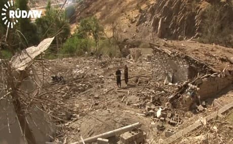 Aftermath of Turkish airsatrikes on villages in Mergasor area in Duhok province. Rudaw file photo