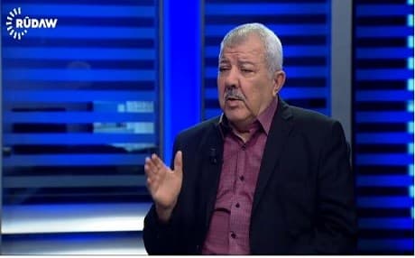 Retired army major general and military analyst Abdulkhaliq Shahir speaking on Rudaw TV.
