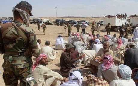 Fallujah escapees resting in a safe zone in Subayat, June, 2016. AFP Photo