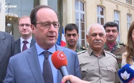 Francois Hollande, President of France, spoke to Rudaw at the Cannes Film Festival in May.