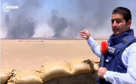 Farhad Dolamari reports from Qayara where ISIS has set fire to oil wells.