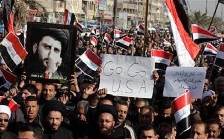 Supporters of radical Shiite cleric Muqtada al-Sadr. AP