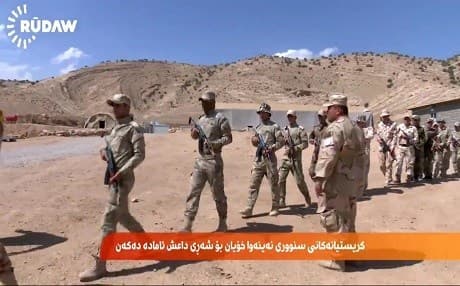 Nineveh Christians train in preparation to participate in the battle to liberate Mosul from the Islamic State. Photo: Rudaw 