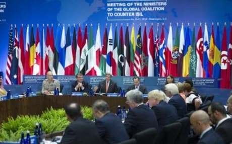 Washington hosted a two-day conference on members of the global anti-Islamic State coalition, July 20-21. Photo: Cliff Owen/AP