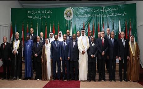 Leaders of the Arab world at their League’s summit in the Mauritanian capital of Nouakchott on Monday. Photo: Twitter