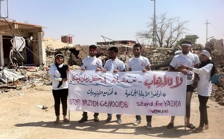 Yezidi activists return to Shingal to commemorate the genocide. Photo by the author.