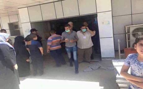 People at the site of the fire at Yarmouk hospital in Baghdad. Photo sent by Rudaw fans from Baghdad