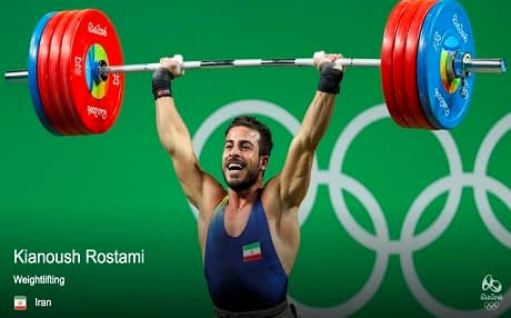 Kianoush Rostami, a Kurdish weightlifter from Iran. Photo: Official website of Rio Olympic Games 