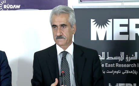 Mustafa Hejri, the leader of the Kurdistan Democratic Party of Iran (KDPI). Photo from Rudaw video