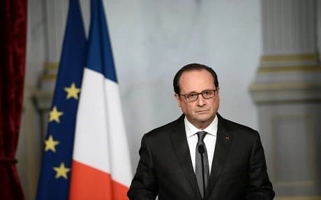 “But at the same time we must ensure that this action demonstrates a desire to move towards negotiations,” said Francois Hollande. Photo AFP