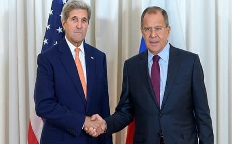 US Secretary of State John Kerry (L) met with Russian Foreign Minister Sergey Lavrov (R) in Geneva on Friday to discuss a ceasefire in Syria. Photo: Martial Trezzini/AFP