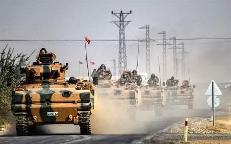 Turkish army vehicles entering Syria. AFP photo. 