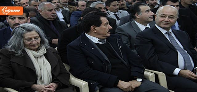 Hero Ibrahim Ahmed (L), Kosrat Rasul Ali (C) and Barham Salih (R)