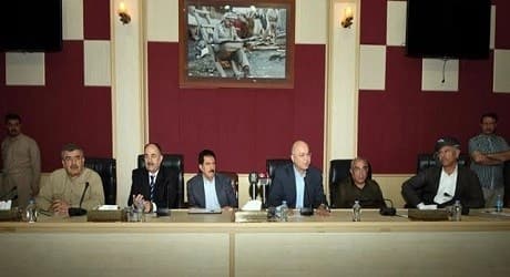 The newly-formed PUK decision-making body held its first meeting on Saturday, presided over by Kosrat Rasoul and Barham Salih (centre).