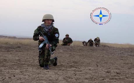 A Christian militiaman in Badanah. Photo: NPU Facebook. 