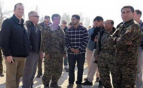 US envoy Brett McGurk previously visited Kurdish forces in Kobane in January 2016. Photo: YPG press office
