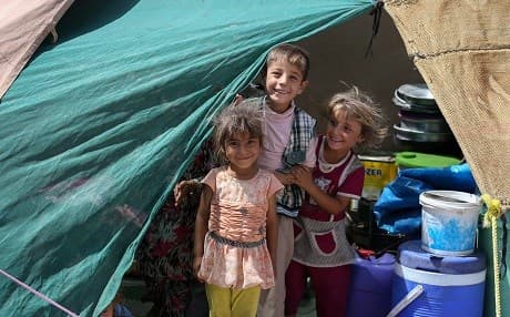 Internally displaced children at the Kurdistan Region’s Debaga camp. Photo: Farzin Hassan/Rudaw