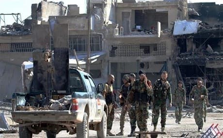 Government forces in the Ramousah area of Aleppo on September 9. Photo: AFP