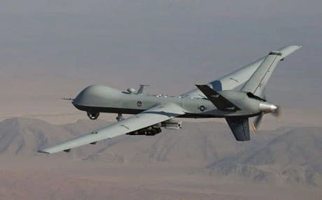 Unmanned US drone of the kind that killed Wael Abdel Salman and his predecessor Mohammad al-Adnani. AP file photo.