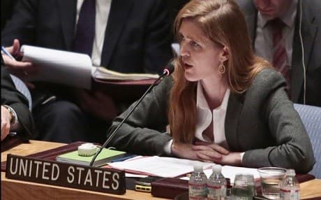 US Ambassador to the UN Samantha Power. AP file photo. 
