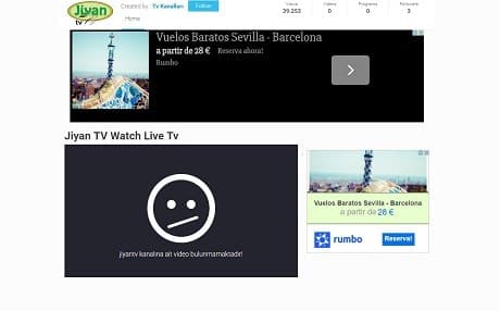 A screenshot of the website of Jiyan TV, taken off the air on Wednesday.