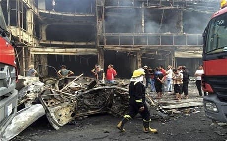 Aftermath of a previous Baghdad bomb attack. AP file photo.