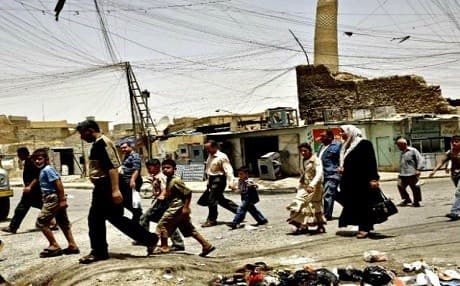 Illustrative photo of civilians in Mosul under Islamic State (ISIS) rule. AP file photo