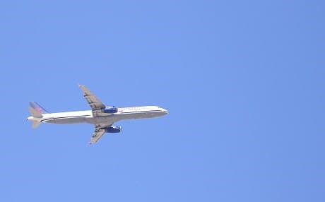 A passenger plane shortly after takeoff from Erbil international airport. Photo by Farzin Hassan/Rudaw
