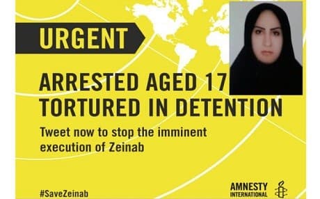 Amnesty International has launched a campaign to save Zeinab Sekaanvand Lokran.