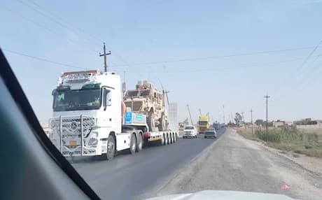 Iraqi Special Forces arrive at Khazer front, AP photo taken from a video