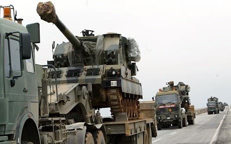 AFP file photo of a convoy of Turkish armor being moved to the Iraqi border.