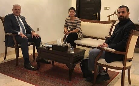 Hayder al-Khoei with Atheel al-Nujaifi, former governor of Nineveh and head of the Nineveh Guard. Photo: Hayder al-Khoei/Twitter