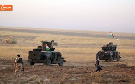 Peshmerga forces in eastern Bashiqa earlier this week. 