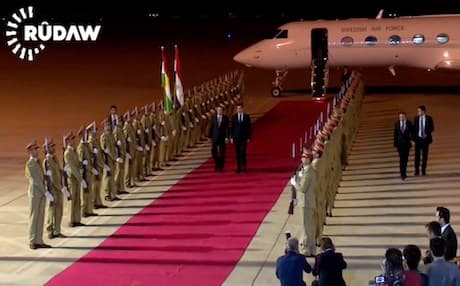  Swedish PM Stefan Löfven was greeted at the airport by Kurdish Prime Minister Nechirvan Barzani 