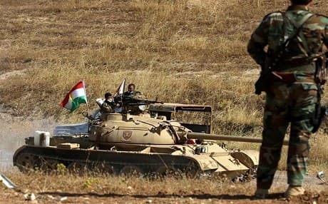 Peshmerga tank on the Khazir front. Rudaw photo. 