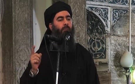 Screenshot from video footage of ISIS leader al-Baghdadi.