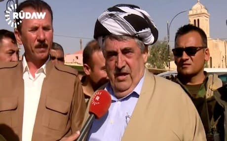 Peshmerga commander Kaka Hama in Bashiqa. Photo from Rudaw video
