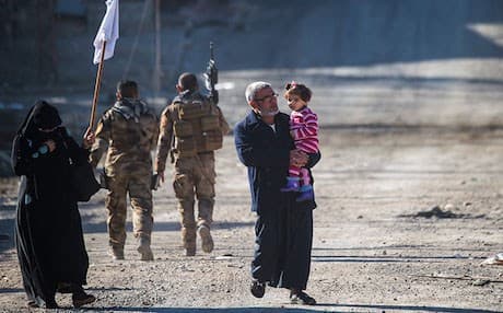 IDPs fleeing Mosul. Photo: Rudaw