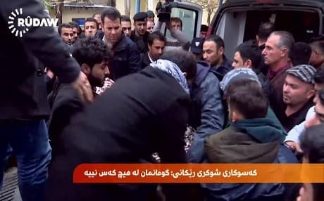 Shukri Zainadin's body received by his family and relatives in Duhok Province. 