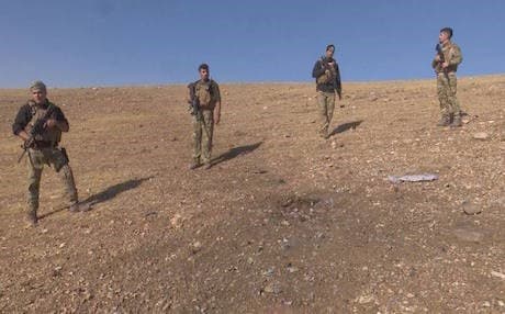 Kurdish security members deployed to the site of clashes that erupted with the militants. Photo from Rudaw video