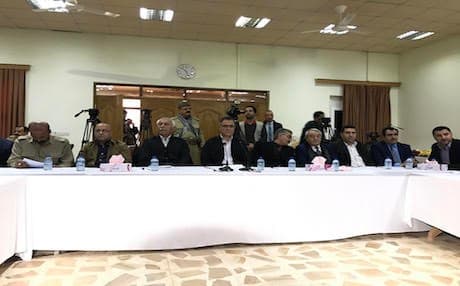 Representatives from thirty Kurdish political parties met on Sunday to condemn last week's deadly bombings which targeted the headquarters of the Iranian Kurdistan Democratic Paarty (PDK or HDK). Photo: Rudaw/Fuad Haghighi 