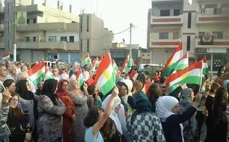 Kurds in Qamishli protest the arrest of Kurdish National Council (KNC, ENKS) leaders by the PYD. Rudaw file photo 