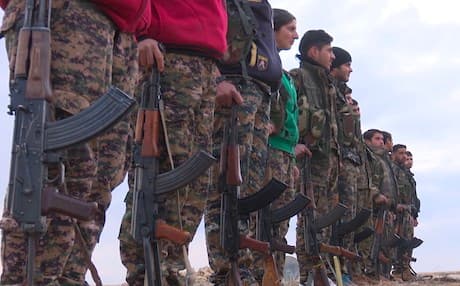 Members of the Shingal Protections Units (YBS), an armed group affiliated with the Kurdistan Workers' Party(PKK). Photo: Rudaw. 