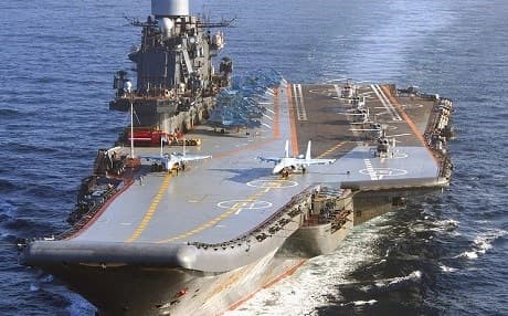 The Russian Navy's only aircraft carrier, the Admiral Kuznetsov, is set to withdraw from its role in the Syrian Conflict in the Mediterranean Sea. (ITAR-TASS)