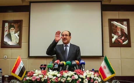 Former Iraqi Prime Minister Nouri al-Maliki's presser in Tehran last week. Photo: Iranian Mehr News Agency