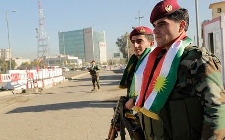Members of the Kurdish security taking part in Kurdistan's Flag Day. Photo: Rudaw