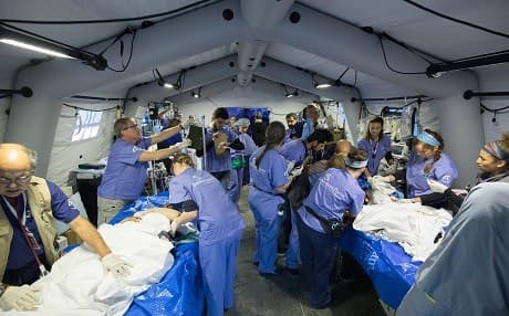 Field hospital near Mosul treats military, civilian casualties alike