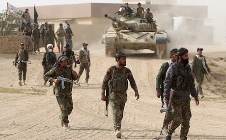 Shiite Hashd al-Shaabi militants in west of Mosul. AFP file photo